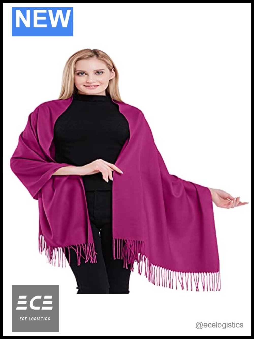 100% Cashmere Shawl Wrap Stole Handmade Nepal Fringe 82x28